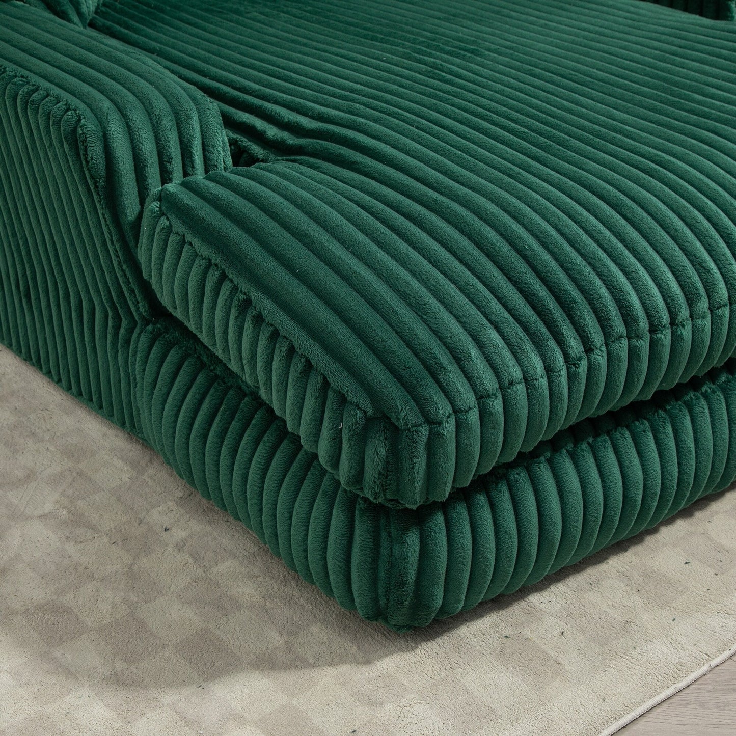 Canapé-lit en velours côtelé avec rembourrage en éponge hautement élastique, sans installation pour le salon