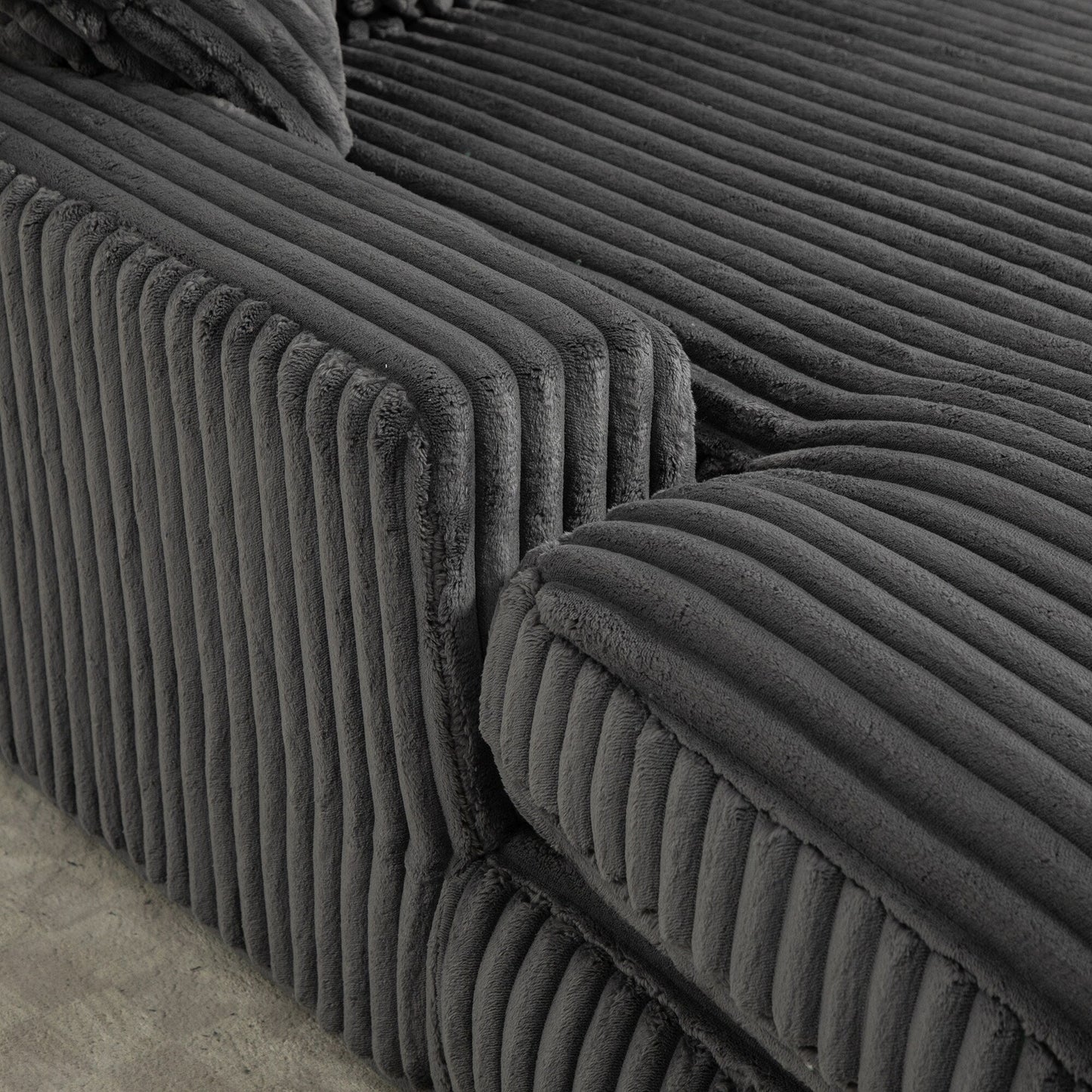 Canapé-lit en velours côtelé avec rembourrage en éponge hautement élastique, sans installation pour le salon