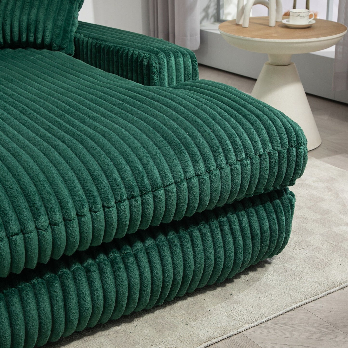 Canapé-lit en velours côtelé avec rembourrage en éponge hautement élastique, sans installation pour le salon