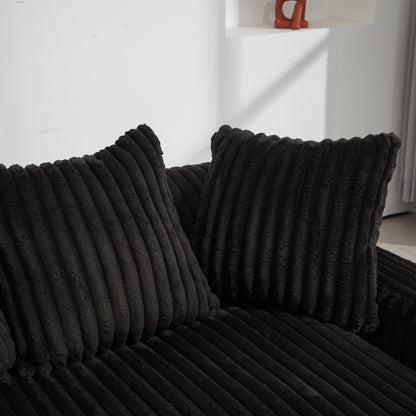 Canapé-lit en velours côtelé avec rembourrage en éponge hautement élastique, sans installation pour le salon