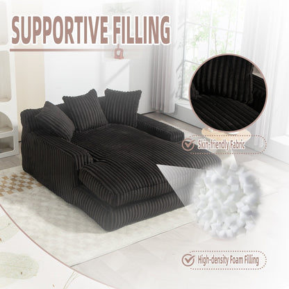 Canapé-lit en velours côtelé avec rembourrage en éponge hautement élastique, sans installation pour le salon