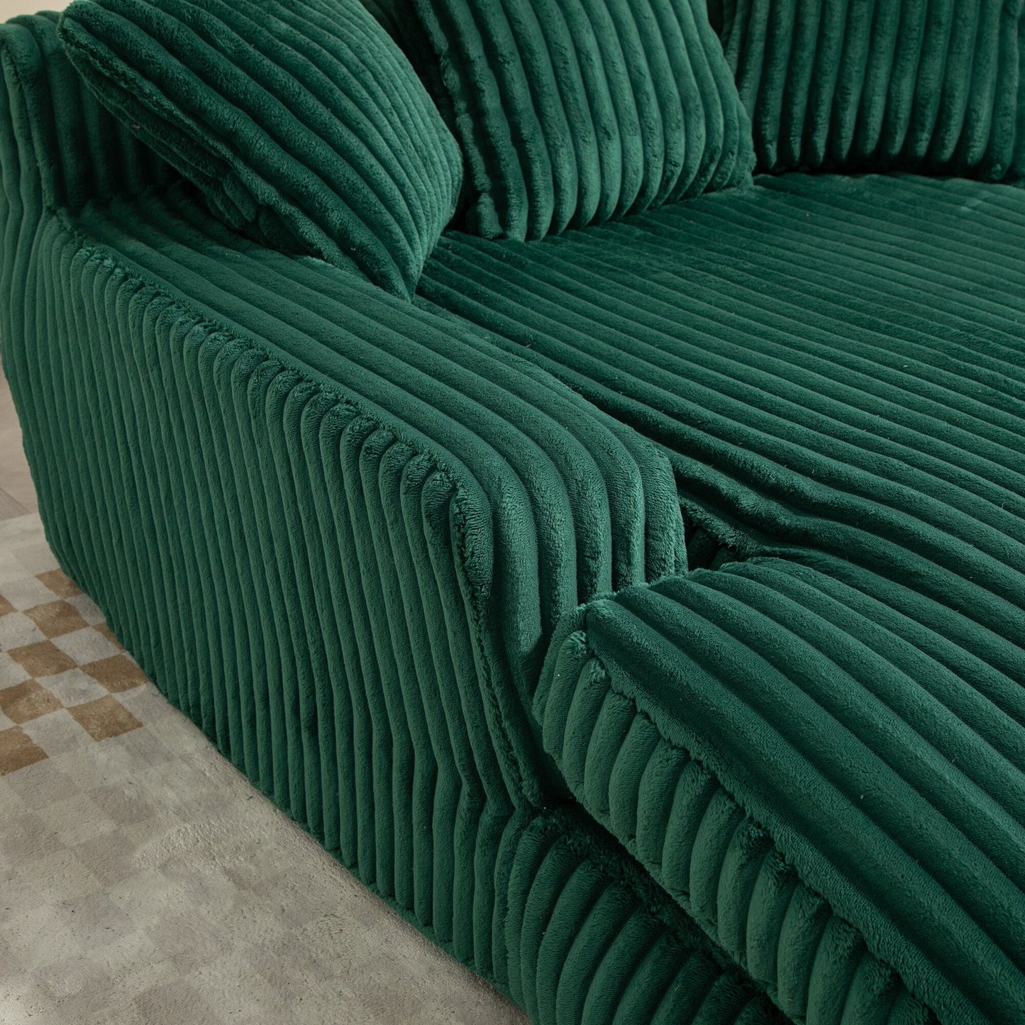 Canapé-lit en velours côtelé avec rembourrage en éponge hautement élastique, sans installation pour le salon