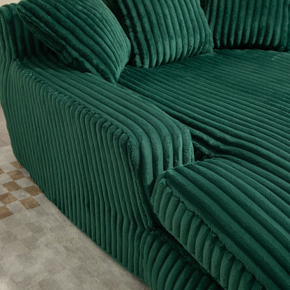 Canapé-lit en velours côtelé avec rembourrage en éponge hautement élastique, sans installation pour le salon