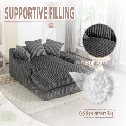 Canapé-lit en velours côtelé avec rembourrage en éponge hautement élastique, sans installation pour le salon