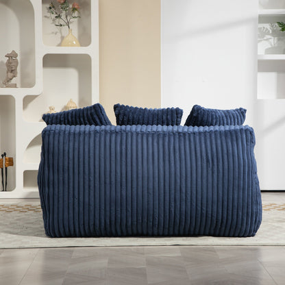 Canapé-lit en velours côtelé avec rembourrage en éponge hautement élastique, sans installation pour le salon