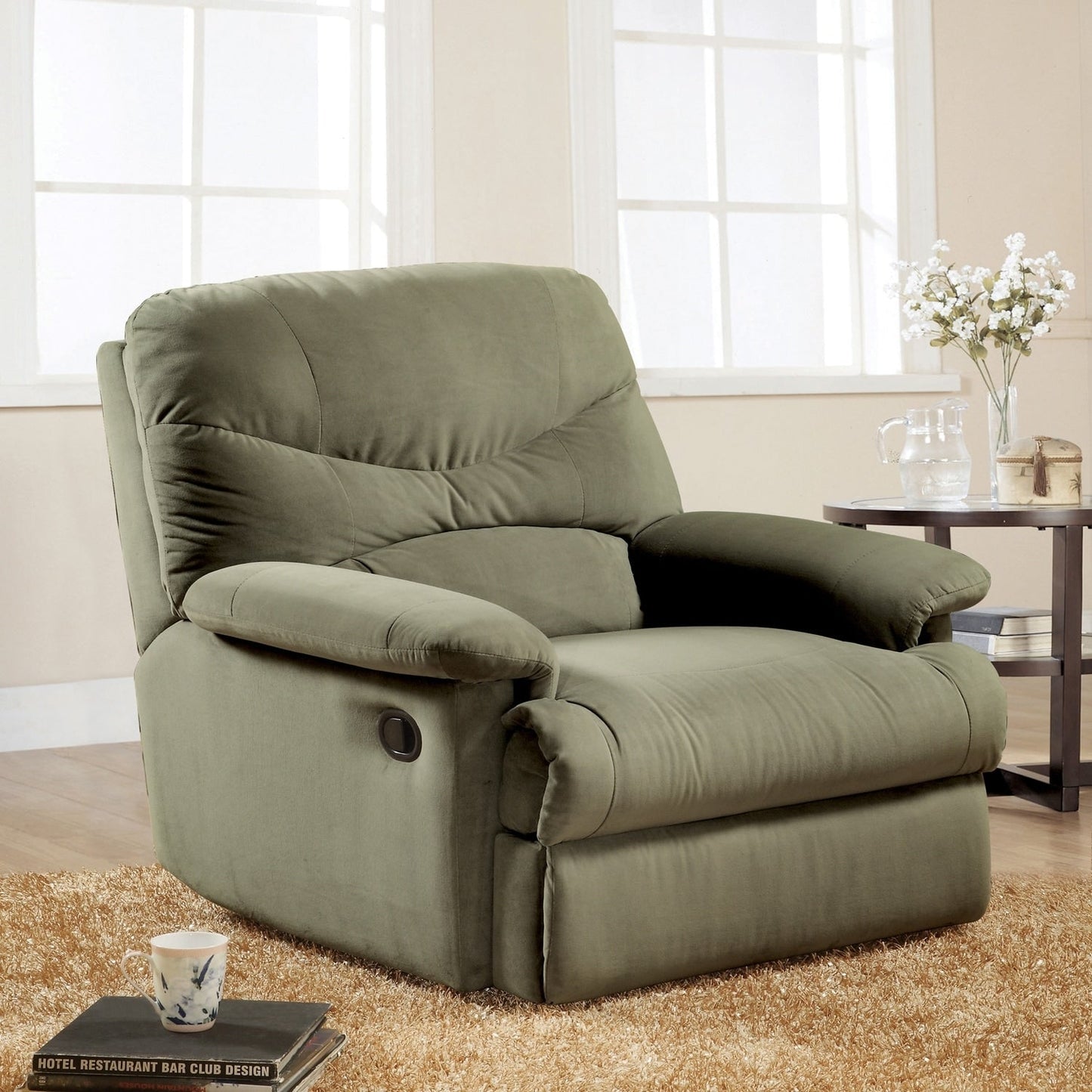Fauteuil inclinable confortable en microfibre pour des moments de détente