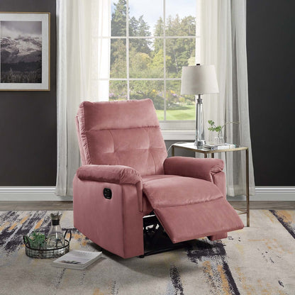 Fauteuil inclinable simple confortable avec poignée manuelle et revêtement en velours pour une détente ultime