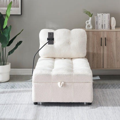 Canapé compact en tissu Teddy - Canapé convertible de 40,20 pouces pour petits espaces dans le salon ou le bureau