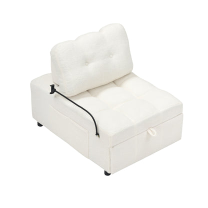 Canapé compact en tissu Teddy - Canapé convertible de 40,20 pouces pour petits espaces dans le salon ou le bureau