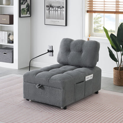 Canapé compact en tissu Teddy - Canapé convertible de 40,20 pouces pour petits espaces dans le salon ou le bureau