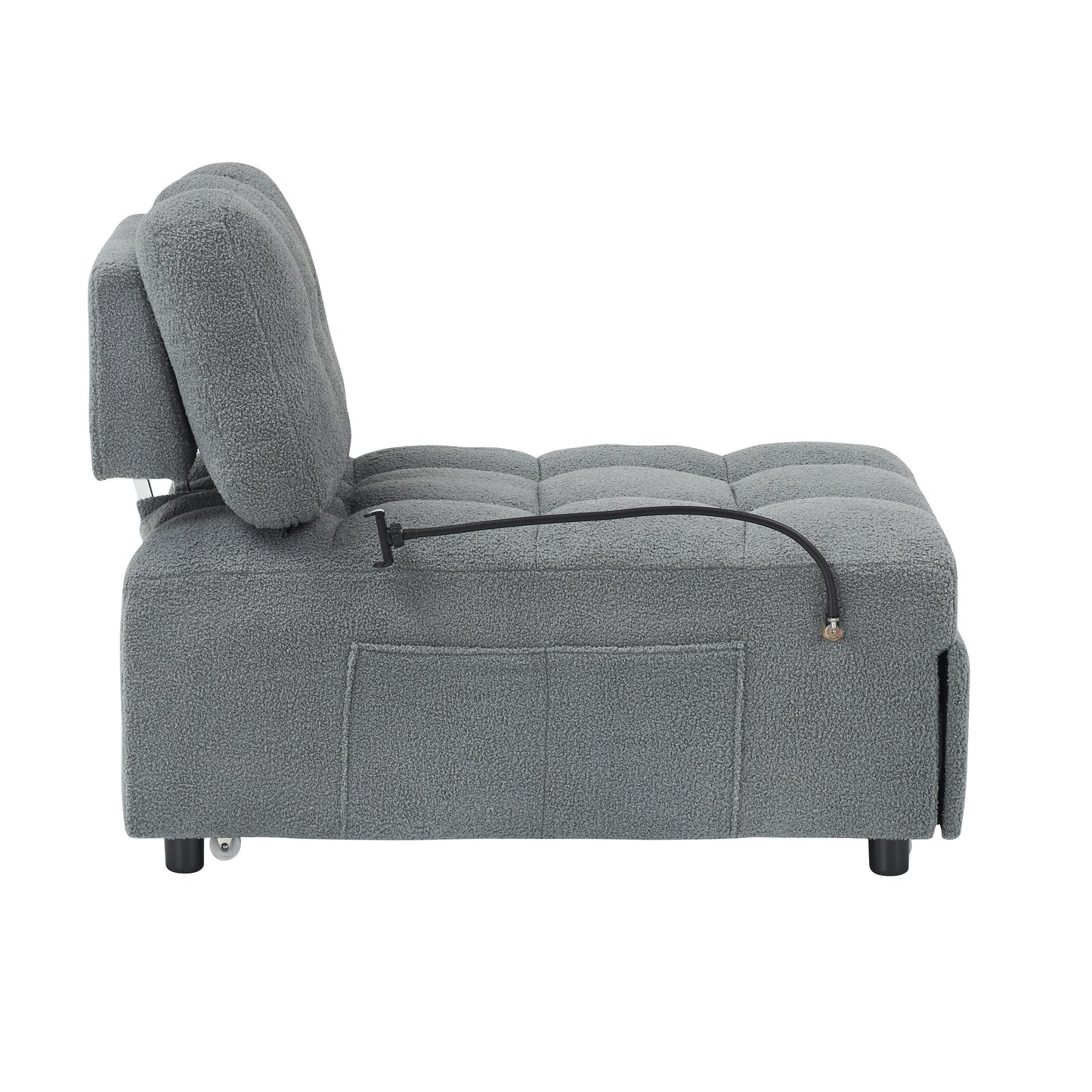 Canapé compact en tissu Teddy - Canapé convertible de 40,20 pouces pour petits espaces dans le salon ou le bureau