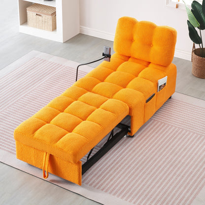 Canapé compact en tissu Teddy - Canapé convertible de 40,20 pouces pour petits espaces dans le salon ou le bureau