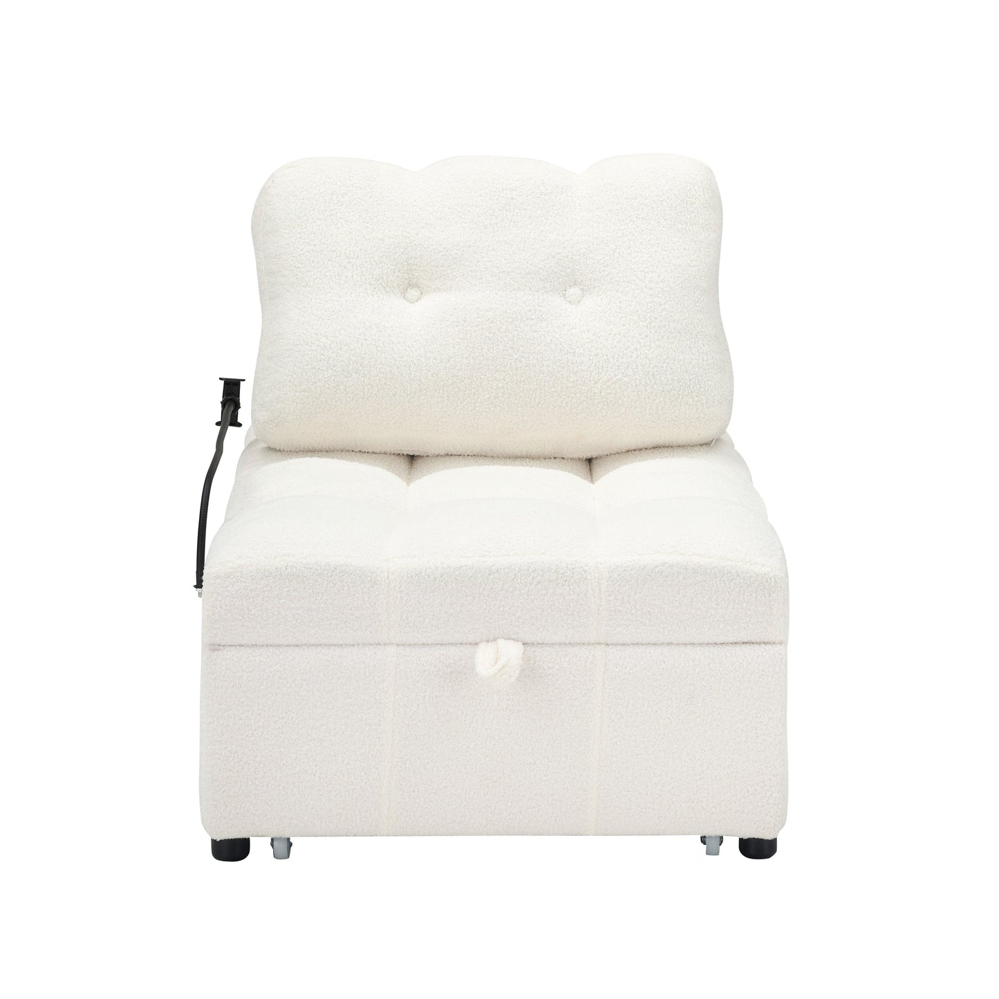 Canapé compact en tissu Teddy - Canapé convertible de 40,20 pouces pour petits espaces dans le salon ou le bureau