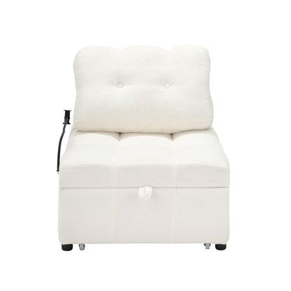 Canapé compact en tissu Teddy - Canapé convertible de 40,20 pouces pour petits espaces dans le salon ou le bureau