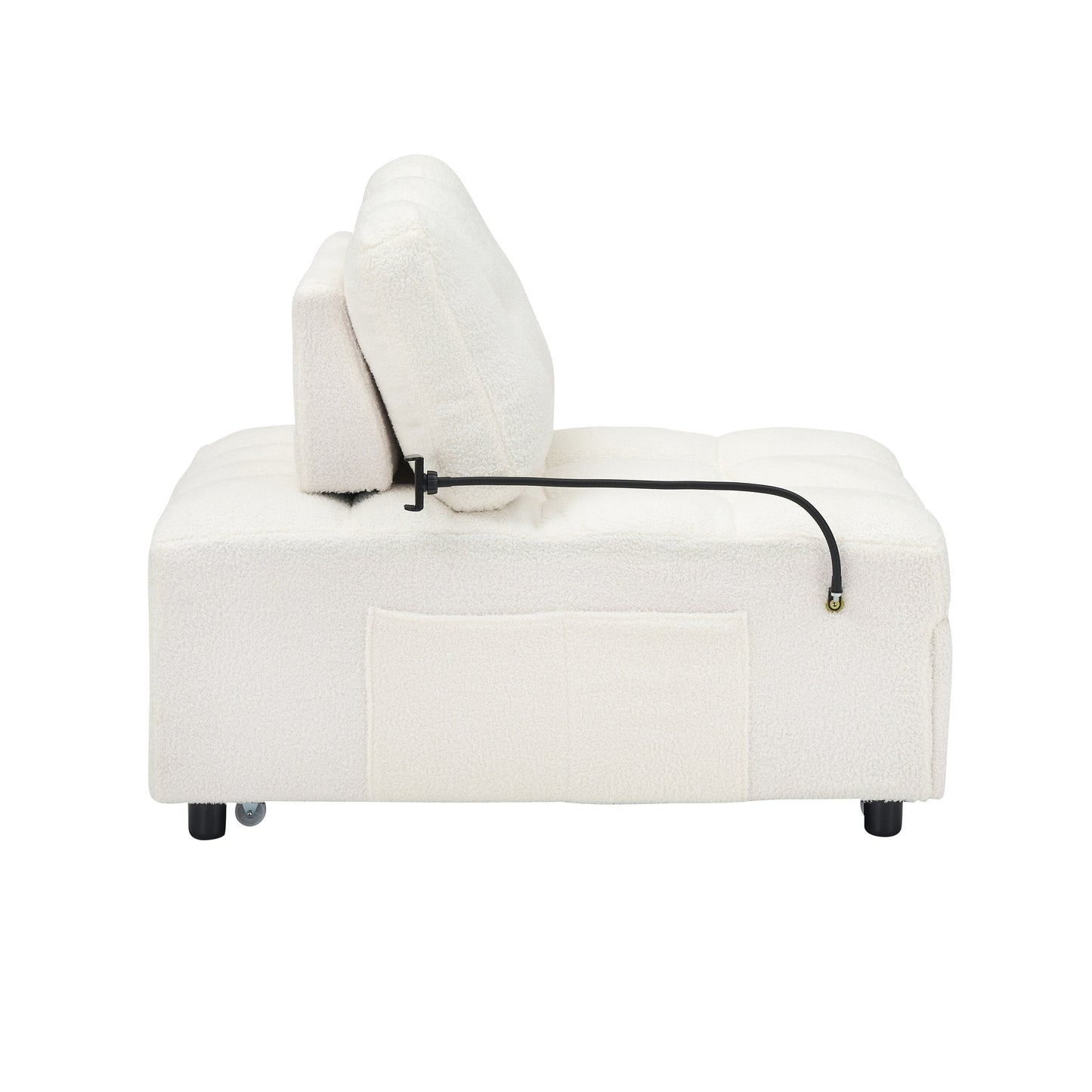 Canapé compact en tissu Teddy - Canapé convertible de 40,20 pouces pour petits espaces dans le salon ou le bureau