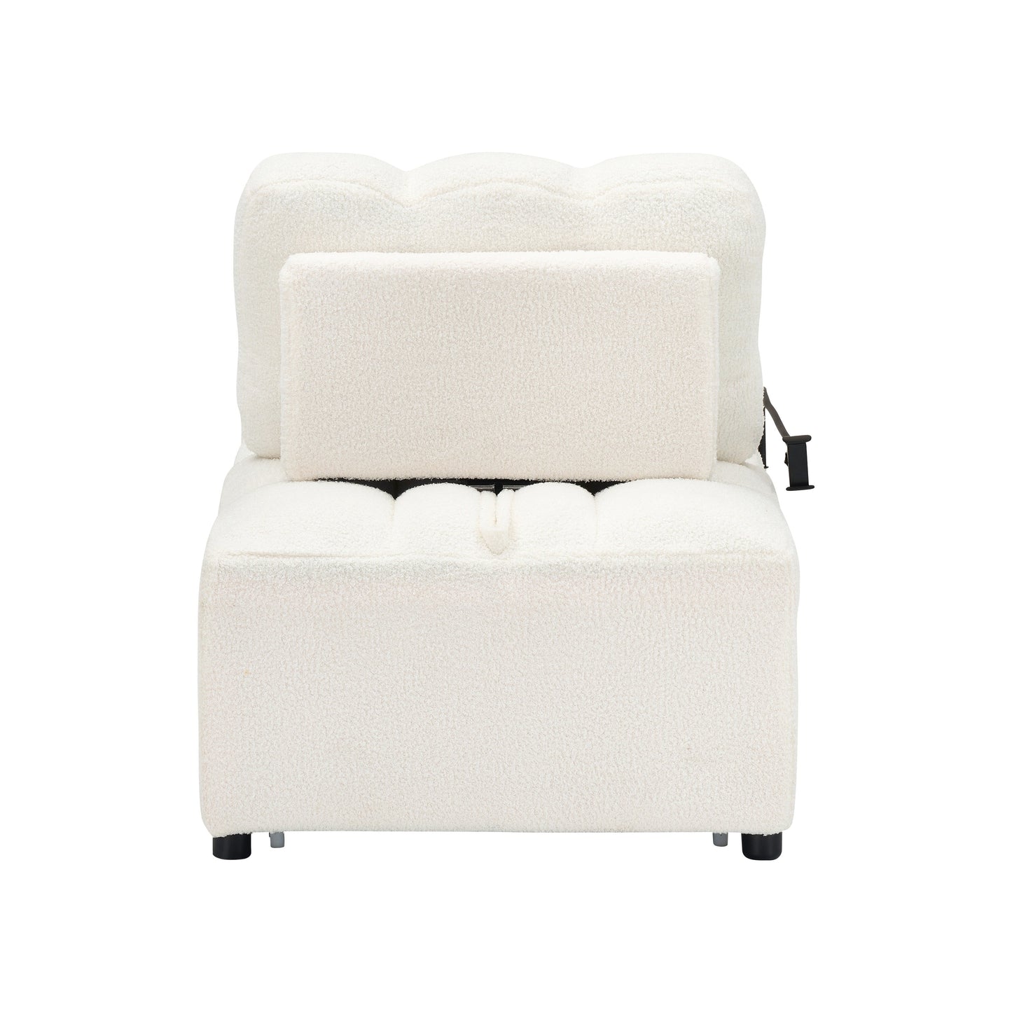 Canapé compact en tissu Teddy - Canapé convertible de 40,20 pouces pour petits espaces dans le salon ou le bureau