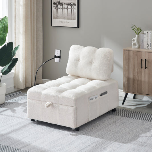 Canapé compact en tissu Teddy - Canapé convertible de 40,20 pouces pour petits espaces dans le salon ou le bureau