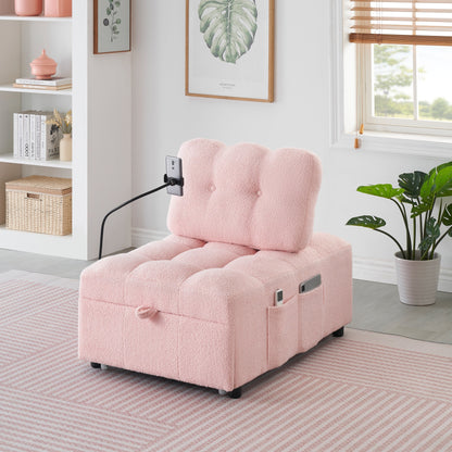 Canapé compact en tissu Teddy - Canapé convertible de 40,20 pouces pour petits espaces dans le salon ou le bureau