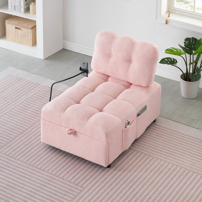 Canapé compact en tissu Teddy - Canapé convertible de 40,20 pouces pour petits espaces dans le salon ou le bureau
