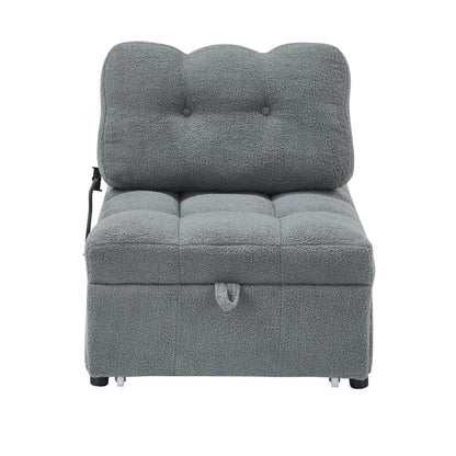 Canapé compact en tissu Teddy - Canapé convertible de 40,20 pouces pour petits espaces dans le salon ou le bureau