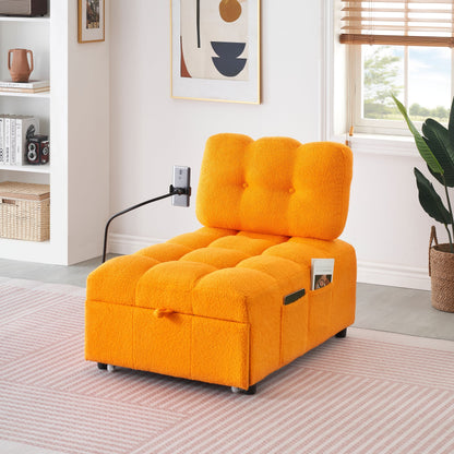 Canapé compact en tissu Teddy - Canapé convertible de 40,20 pouces pour petits espaces dans le salon ou le bureau