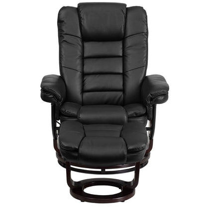 Fauteuil inclinable contemporain rembourré multi-positions avec pouf