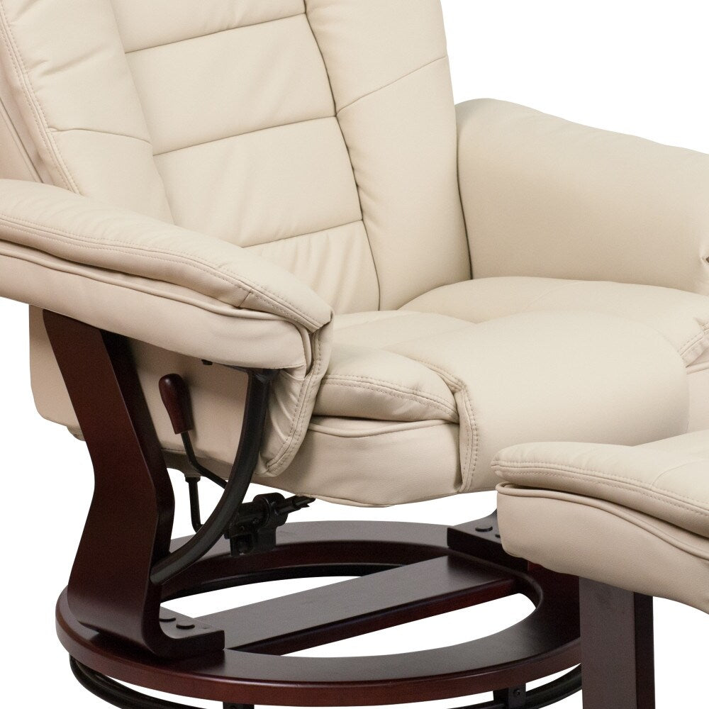 Fauteuil inclinable contemporain rembourré multi-positions avec pouf