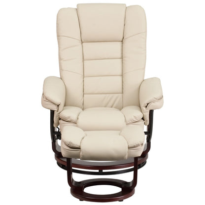 Fauteuil inclinable contemporain rembourré multi-positions avec pouf