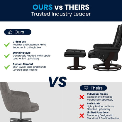 Fauteuil inclinable contemporain rembourré multi-positions avec pouf