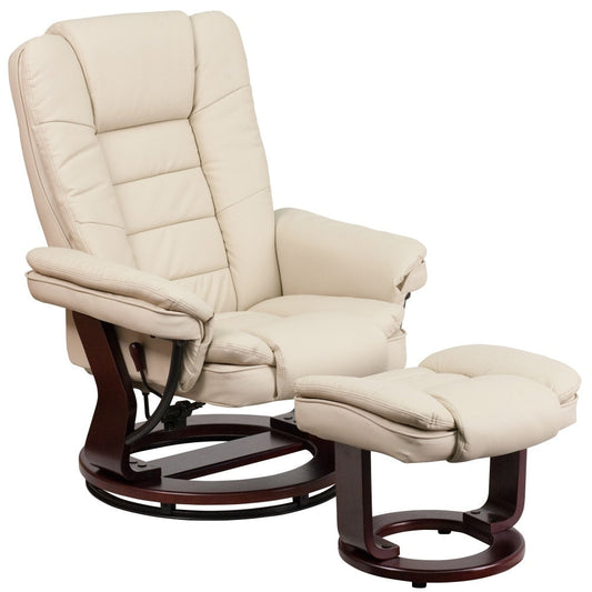 Fauteuil inclinable contemporain rembourré multi-positions avec pouf
