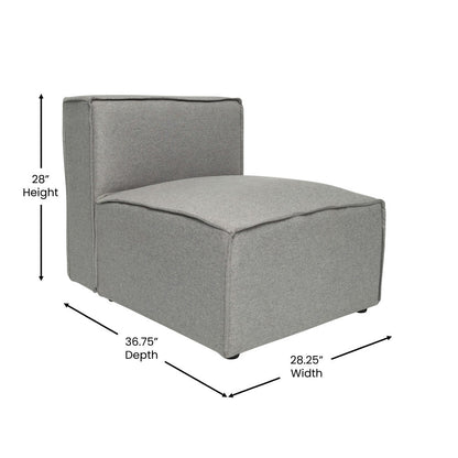 Canapé sectionnel modulaire contemporain sans accoudoirs - 36,75 P x 28,25 L x 28 H