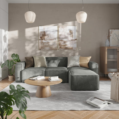 Canapé sectionnel modulaire contemporain, chaise côté gauche avec accoudoir