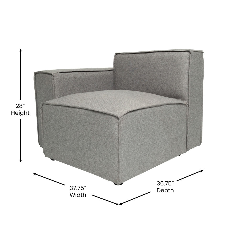 Canapé sectionnel modulaire contemporain, chaise côté gauche avec accoudoir