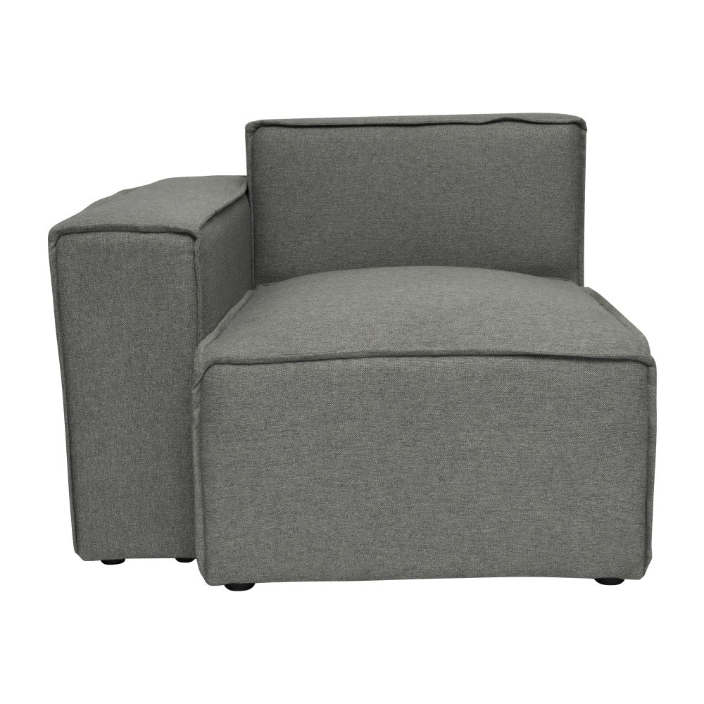 Canapé sectionnel modulaire contemporain, chaise côté gauche avec accoudoir