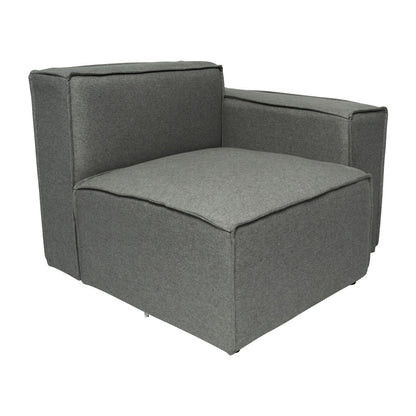 Canapé sectionnel modulaire contemporain, chaise côté droit avec accoudoir