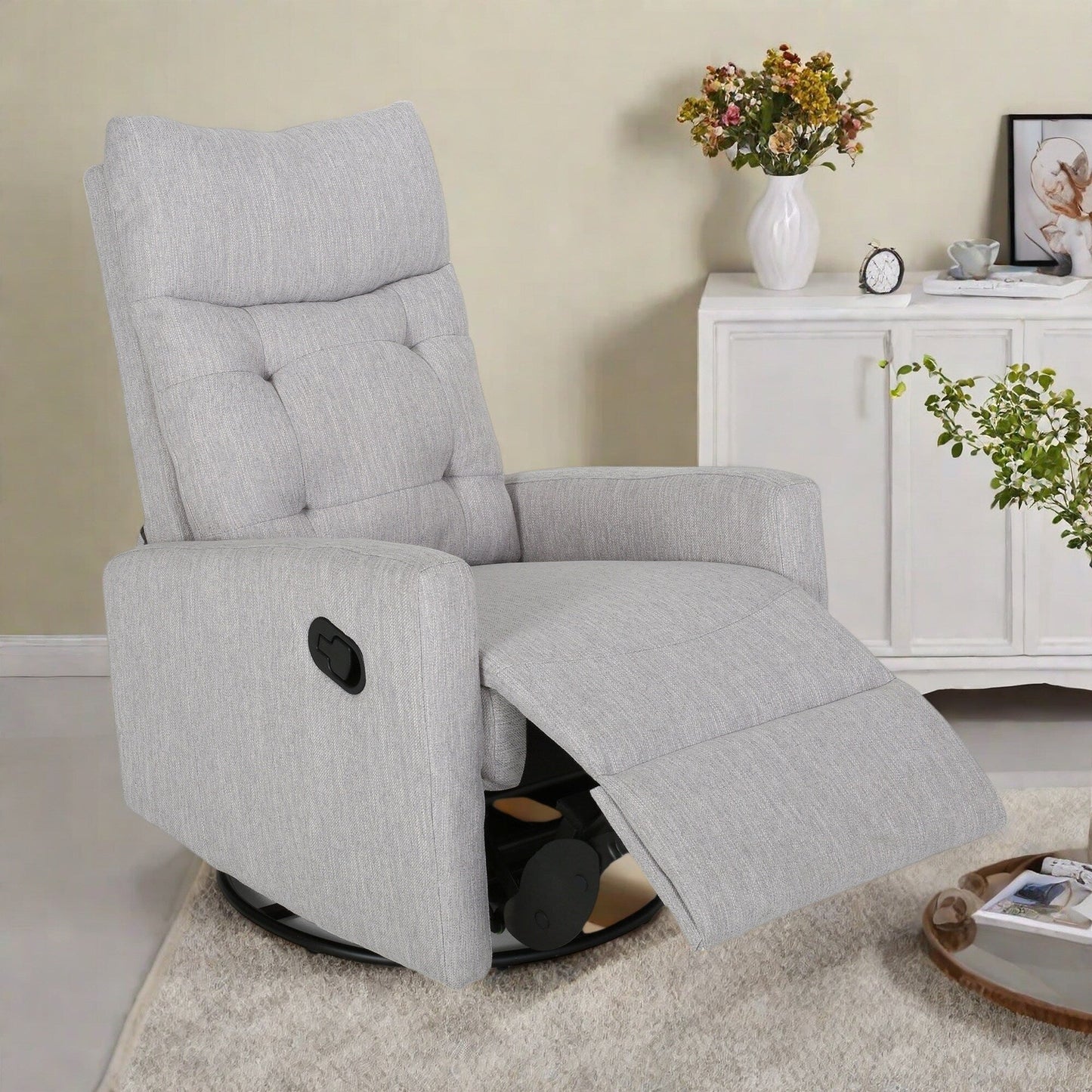 Fauteuil inclinable contemporain avec dossier pivotant et planeur