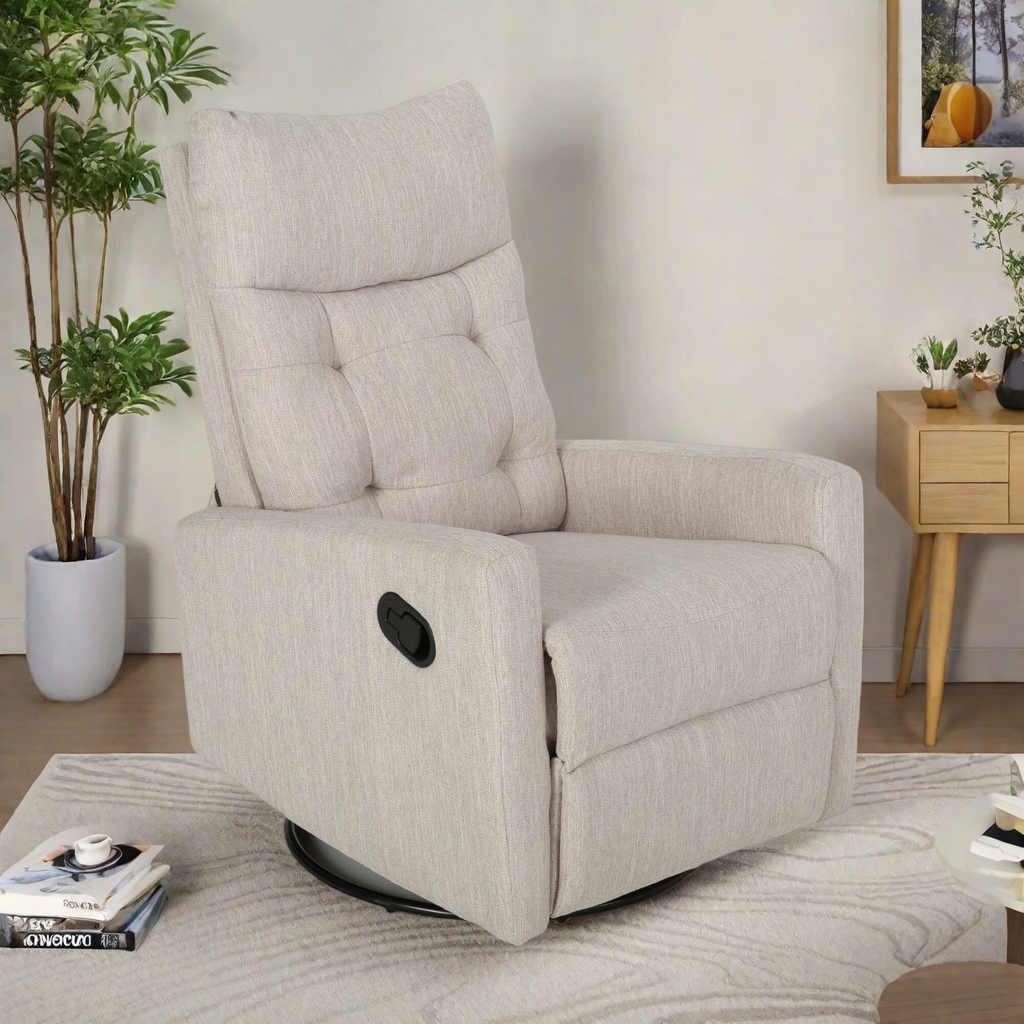 Fauteuil inclinable contemporain avec dossier pivotant et planeur