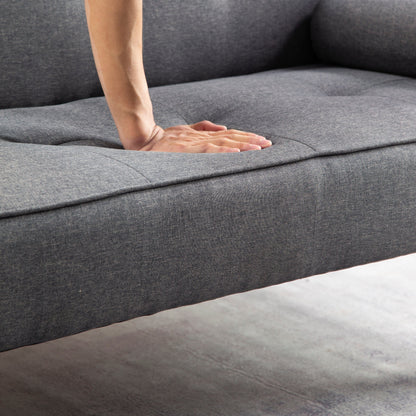 Canapé-lit futon convertible 3 places avec pieds en bois