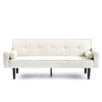 Canapé-lit futon convertible 3 places avec pieds en bois