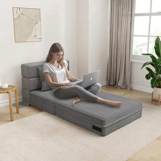 Canapé sectionnel convertible en velours côtelé à compression (ensemble de 4)