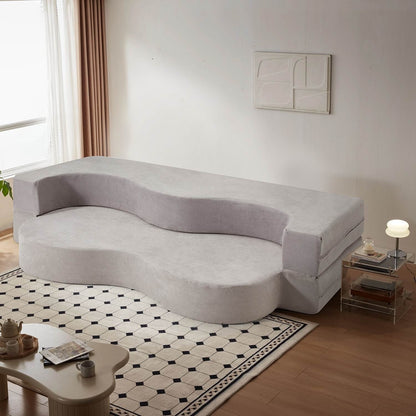 Canapé-lit convertible pliable avec mousse haute densité pour salon, chambre d'amis et chambre à coucher