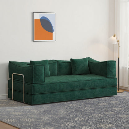 Canapé convertible Pudding Block, canapé-lit sur pied avec accoudoirs