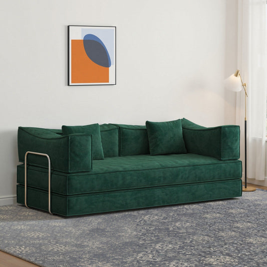 Canapé convertible Pudding Block, canapé-lit sur pied avec accoudoirs