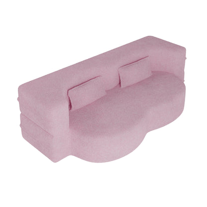 Canapé-lit convertible en tissu Teddy rempli de mousse