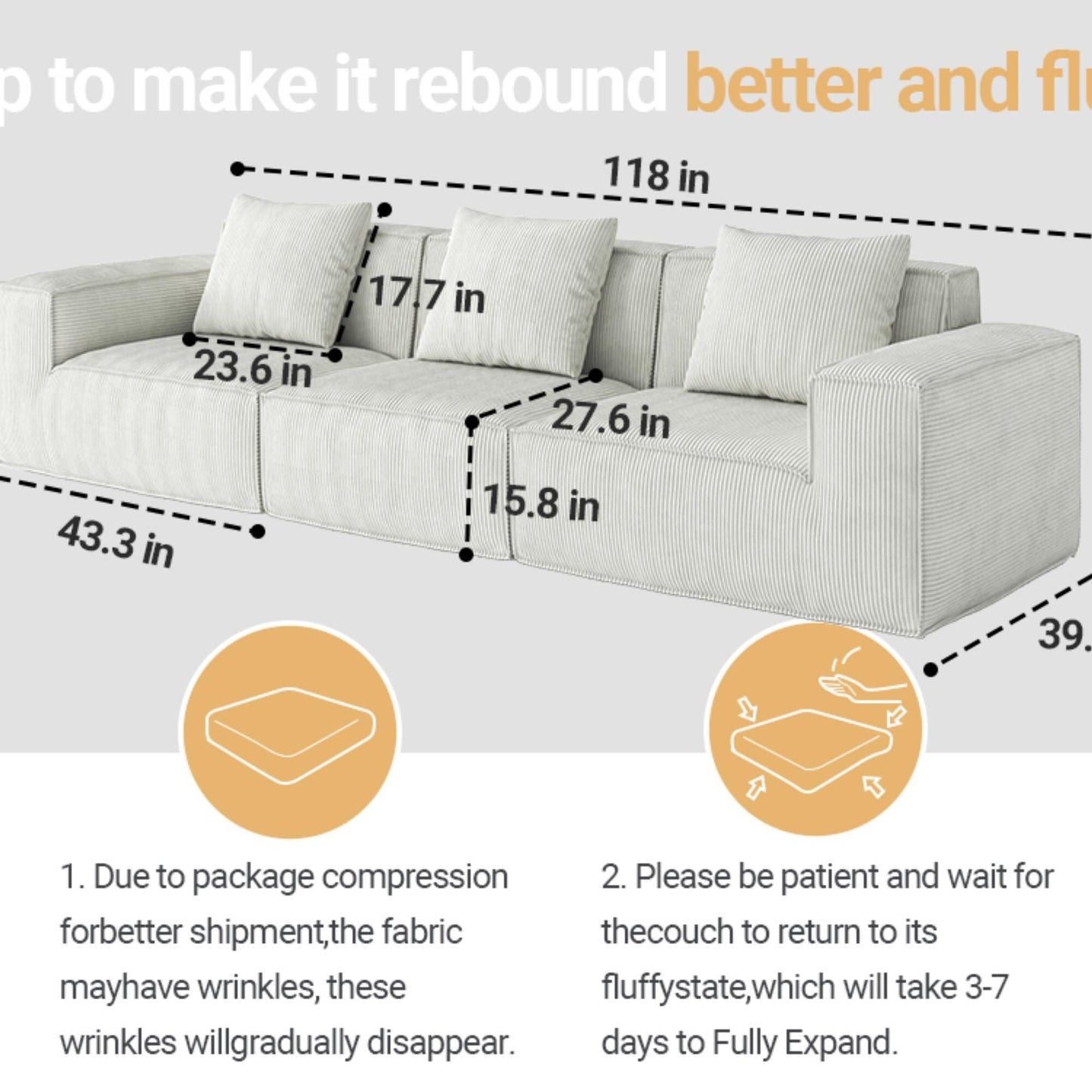 Canapé convertible en bloc de tofu