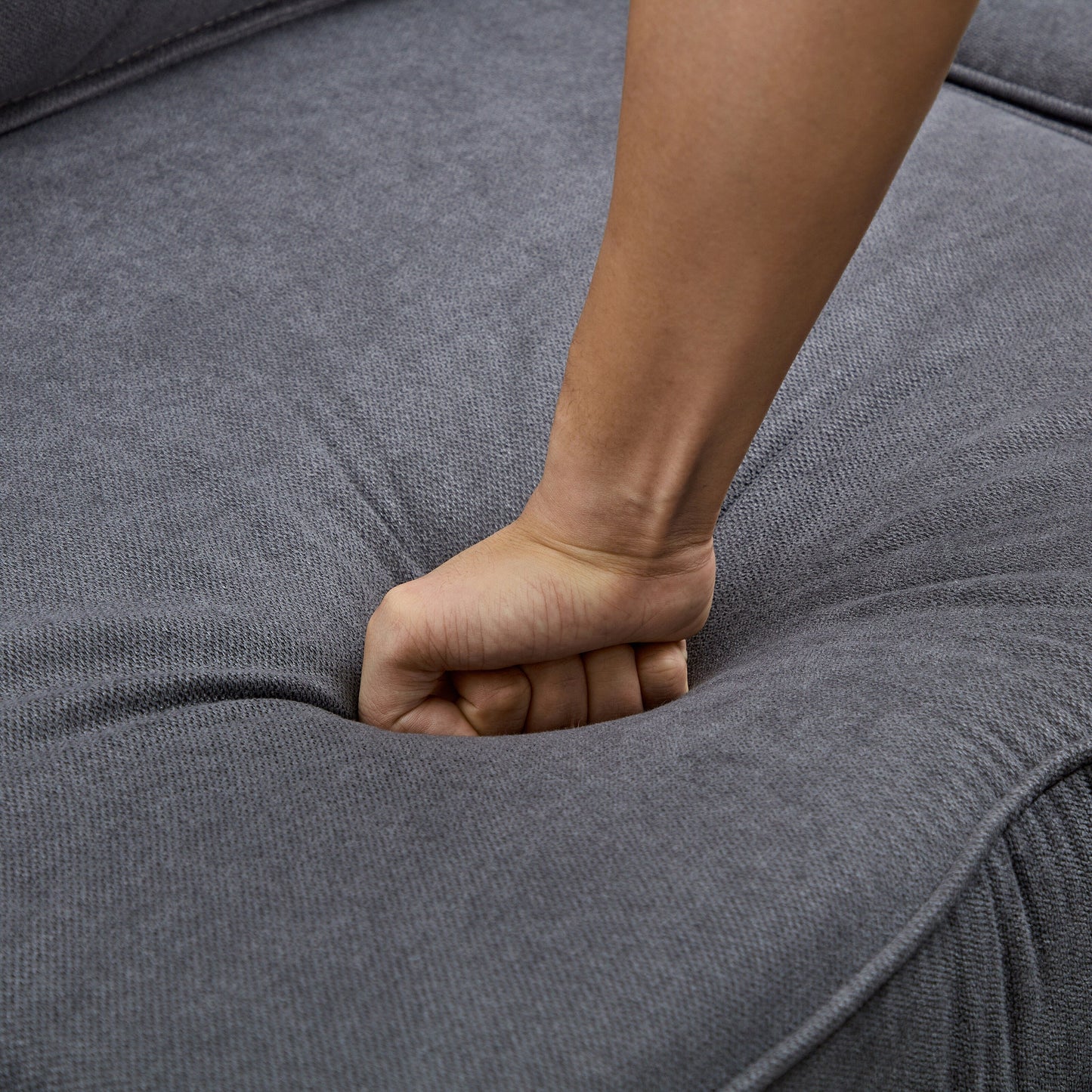 Canapé modulable en U convertible avec pouf de rangement et méridienne réversible pour salon