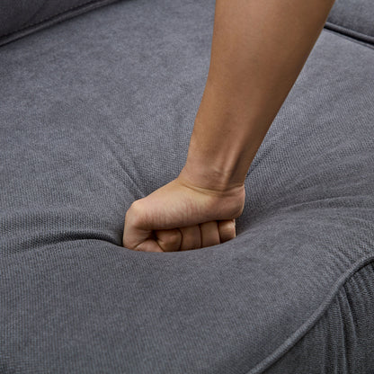 Canapé modulable en U convertible avec pouf de rangement et méridienne réversible pour salon