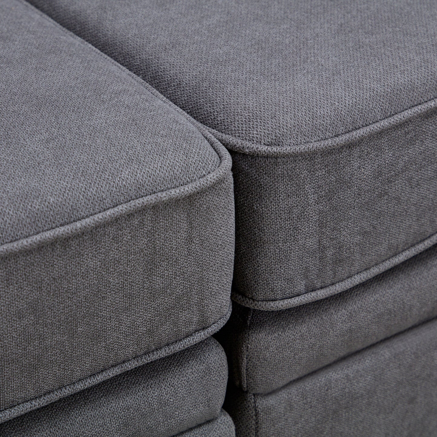 Canapé modulable en U convertible avec pouf de rangement et méridienne réversible pour salon