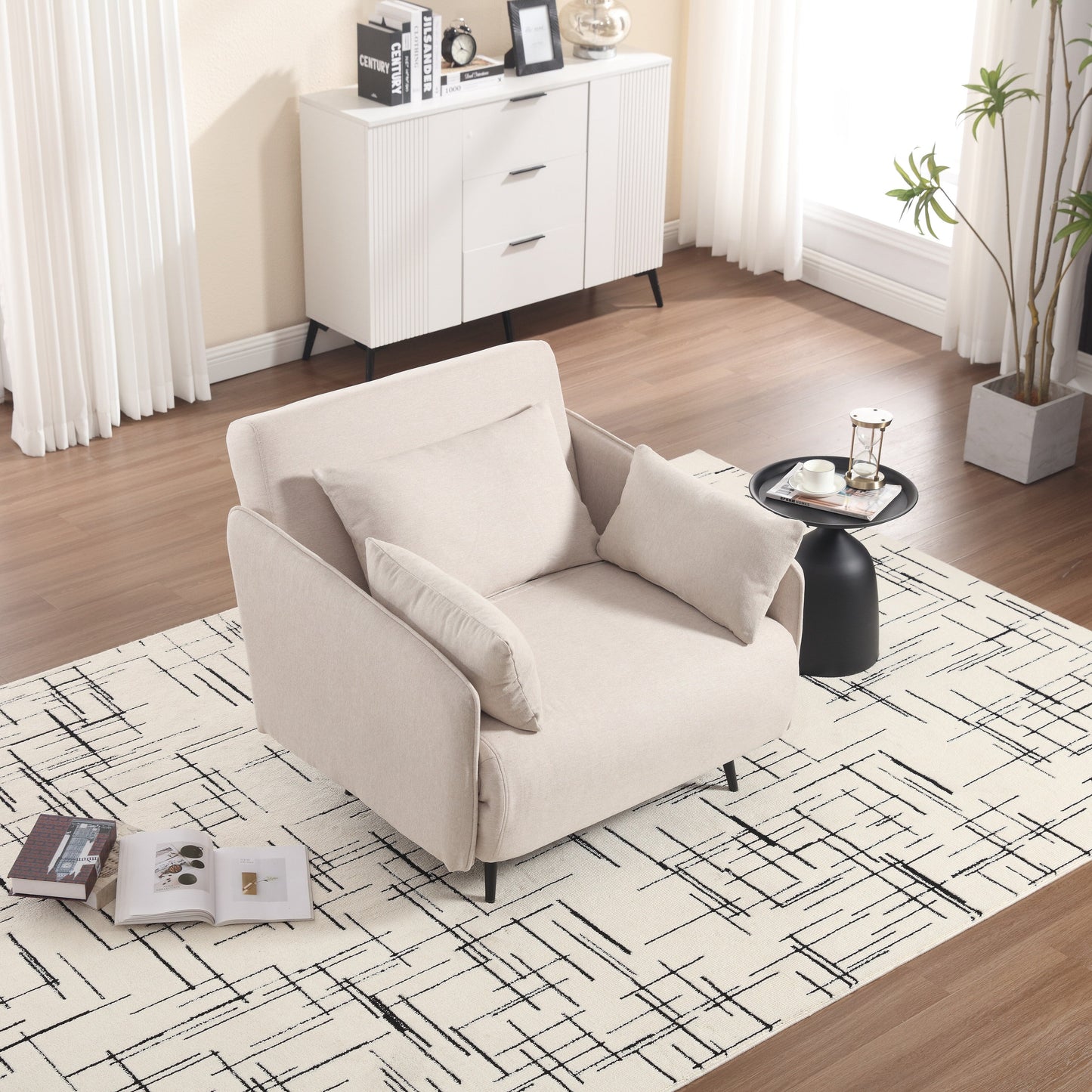 Coolmore Canapé multifonctionnel réglable, fauteuil convertible et lit d'appoint