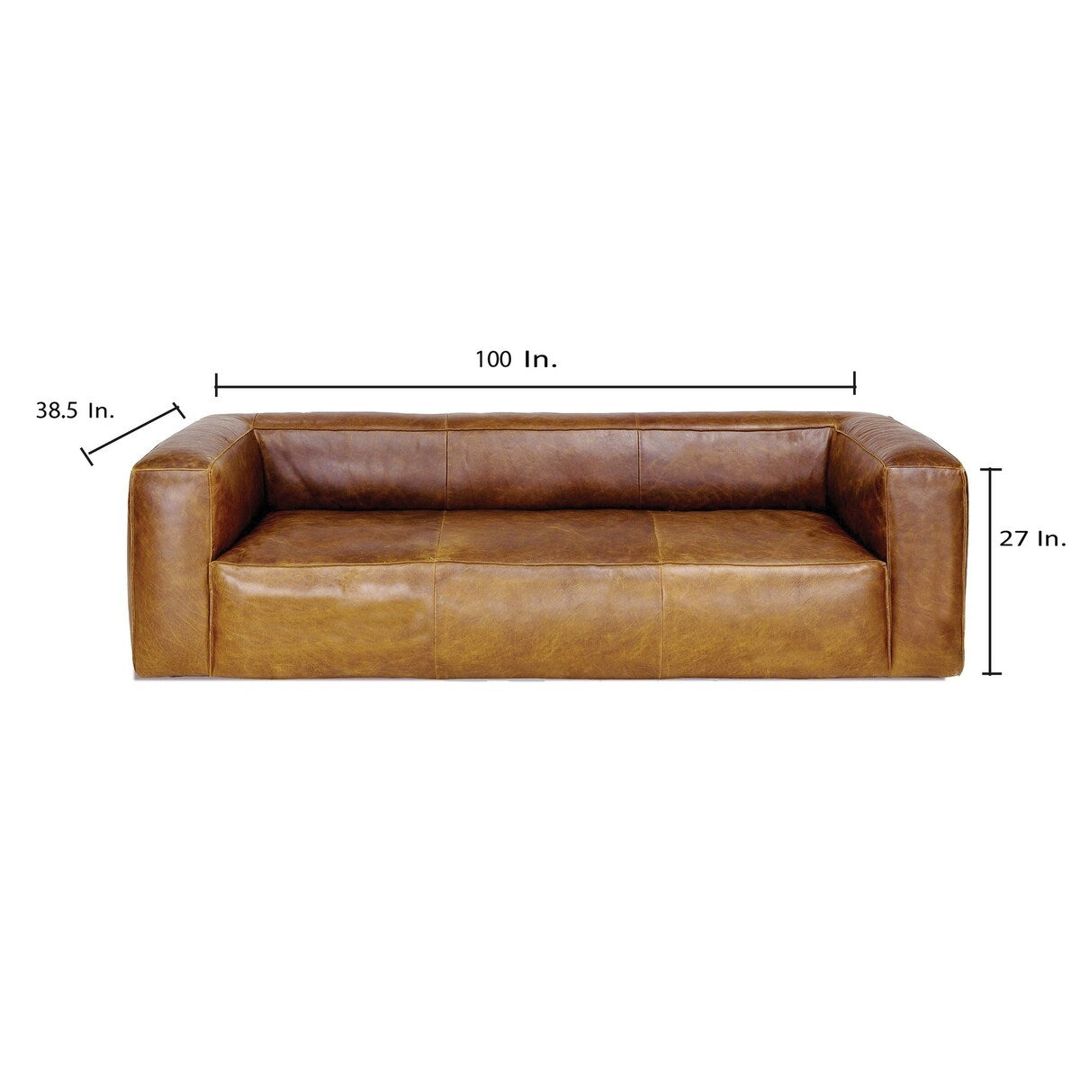 Canapé en cuir marron Cooper